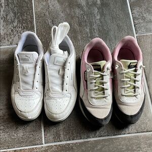 Puma Kids Sneakers - White and Pink Duo